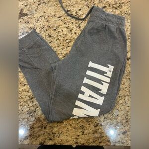 Titan Gray Joggers with White Logo